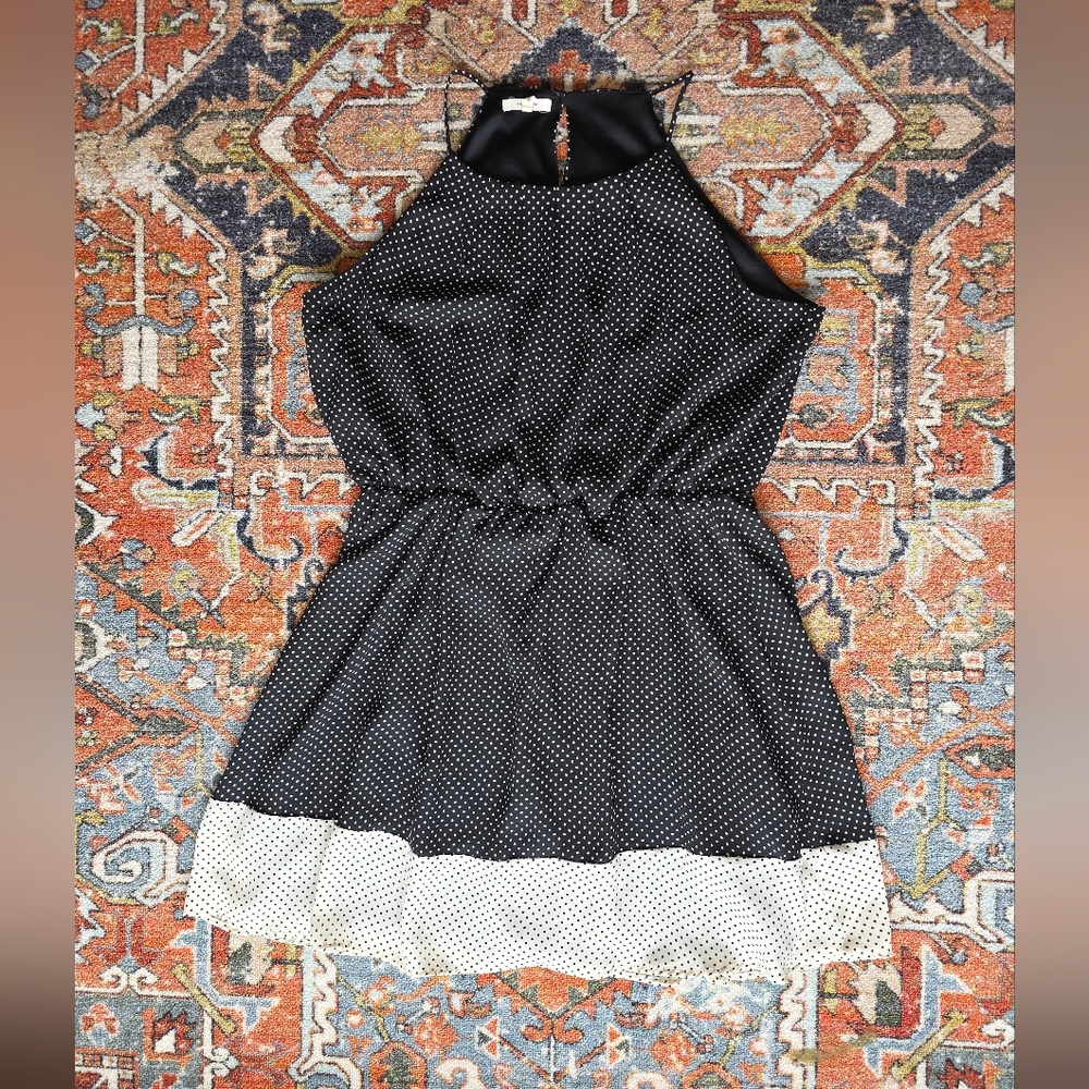 Maurices Black and White Polka Dot Mini Midi Dress Extra Large XL